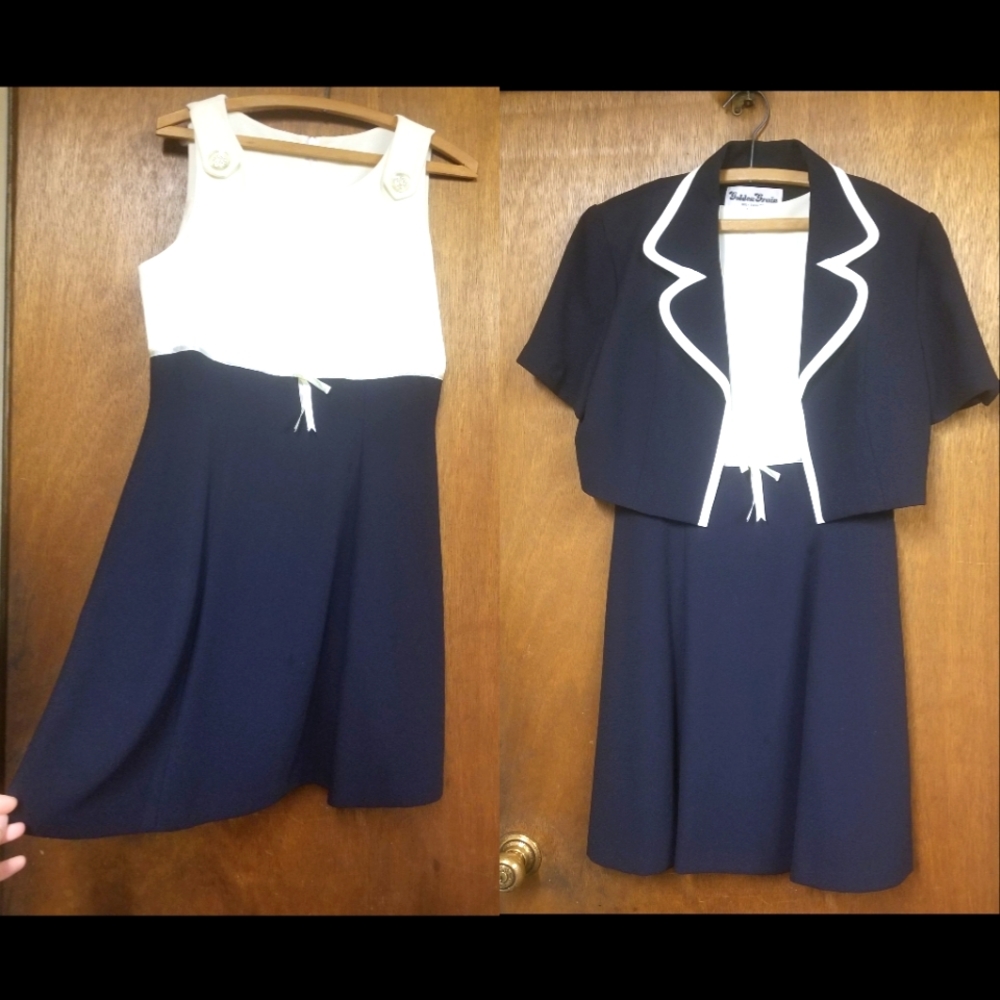 Vintage 1960s Sleeveless Shift Dress With Bolero